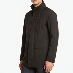 NWT Ermenegildo Z Zegna Soft Shell Black Hooded Raincoat Jacket XL